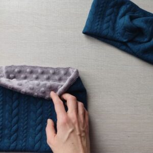 scaldacollo e fascia knit ottanio