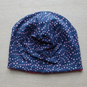 Berrettino Bollicine fondo blu interno rosso 3-6 anni