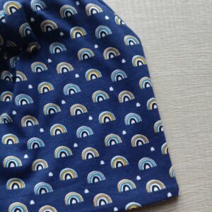Berrettino arcobaleni blu interno senape 7-10 anni