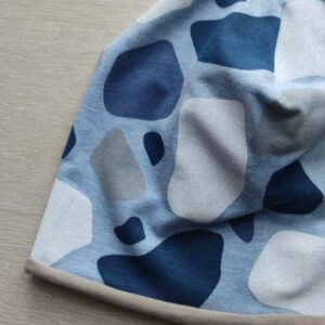 Berrettino Stones blu e grigio interno taupe 1-2 anni