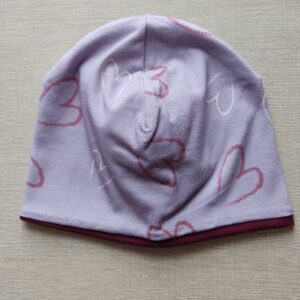 Berrettino Cuori glicine interno prugna 1-2 anni