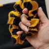 Scaldacollo in maglina nera interno jersey a pois con Scrunchie coordinato - immagine 3