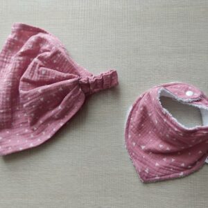 B&B bavaglino e bandana rosa triangolini
