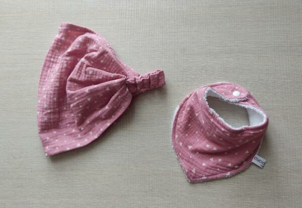 B&B bavaglino e bandana rosa triangolini