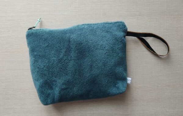Pochette in Bamboo morbido verde petrolio