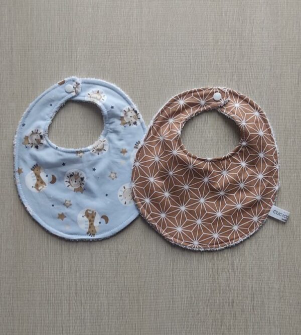 Coppia di Bavaglini Animaletti Azzurro