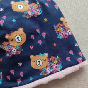 Berrettino pile rosa Orsette tra i fiori 3-6 anni