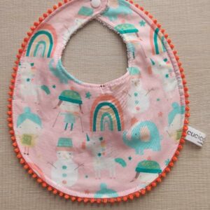 Bavaglino Natalizio Happy Christmas rosa