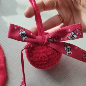 Pallina Natalizia in Ciniglia Rossa con Bulldog francesi