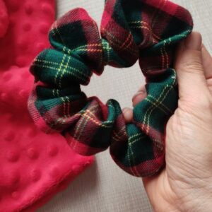 Scrunchie Tartan verde e rosso