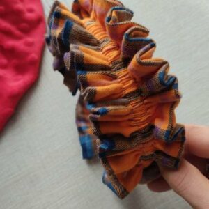 Cerchietto Arricciato Tartan Arancione