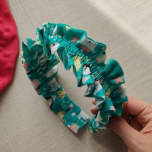 Cerchietto Arricciato Animaletti fondo smeraldo