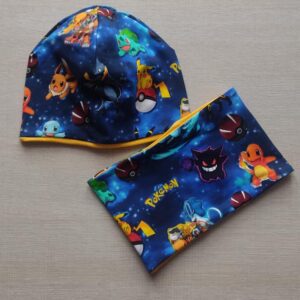 Berrettino e Scaldacollo Pokemon interno giallo 1-2 anni