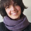 Scaldacollo ad anello maglina viola a pois - immagine 2