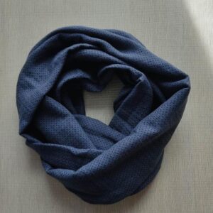Scaldacollo ad anello maglina blu a pois