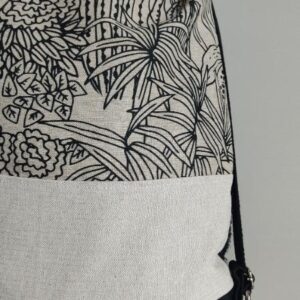 Zaino trasformabile Fogliage Écru e nero