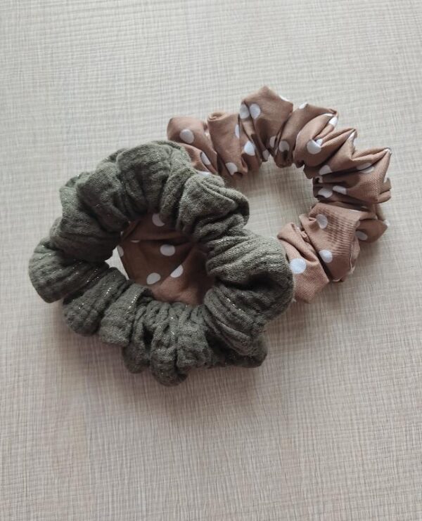 Coppia di Scrunchies Stelline e mussola lurex