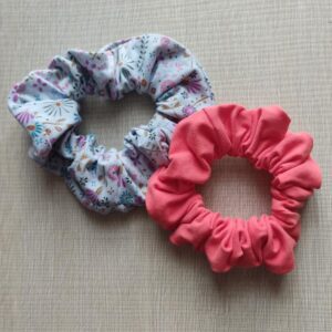 Coppia di Scrunchies Fiori corallo