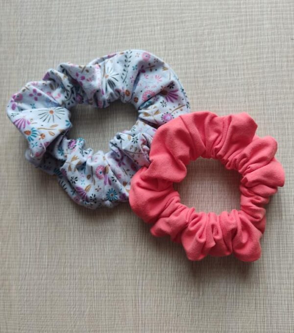 Coppia di Scrunchies Fiori corallo