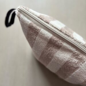 Pochette in spugna Bamboo righe panna e beige