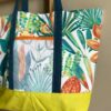 Borsa mare artigianale Garden lime - Pezzo unico, grande e super colorata