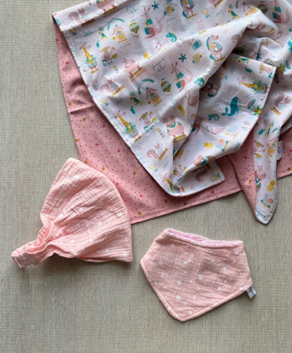 B&B bavaglino e bandana stelline rosa - immagine 5