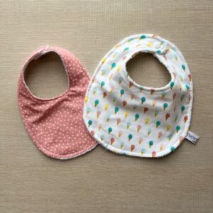 Coppia di Bavaglini Gelatini e Pois rosa