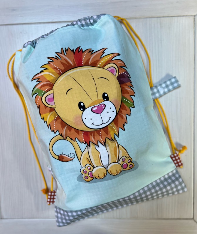 Sacchetta Zainetto Leone fondo menta