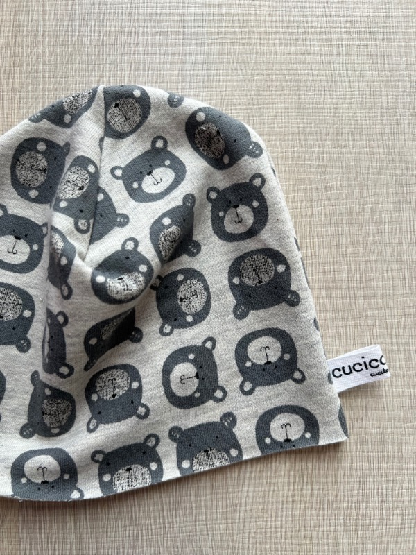 Berrettino Felpato Orsetti grigi 3-6 anni