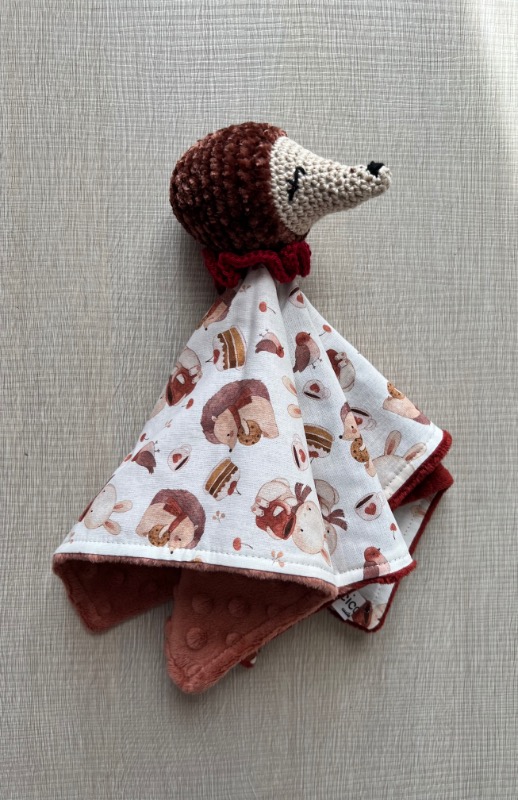 Doudou Riccio per Neonato Personalizzato in Cotone – Compagno per la Nanna Fatto a Mano