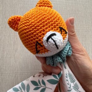 Doudou Volpe per Neonato Personalizzato in Cotone – Compagno per la Nanna Fatto a Mano