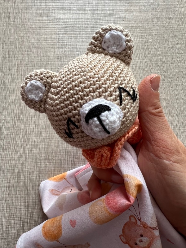 Doudou Orsetta per Neonato Personalizzato in Cotone – Compagno per la Nanna Fatto a Mano