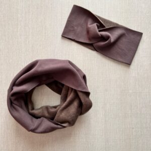 Set Fascia e Scaldacollo Felpato Marrone