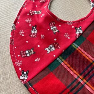 Bavaglino Natalizio Bulldog Francesi e tartan