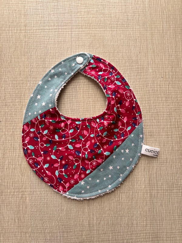 Bavaglino Natalizio Lucine colorate e Stelline polvere