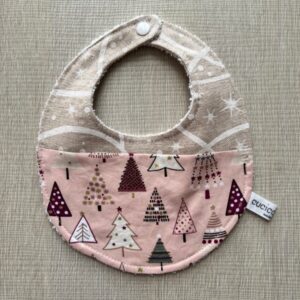 Bavaglino Natalizio Alberelli Rosa e Stelle