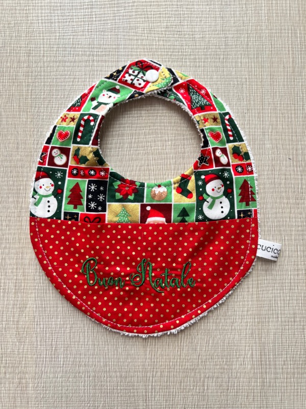 Bavaglino Natalizio Patchwork Buon Natale