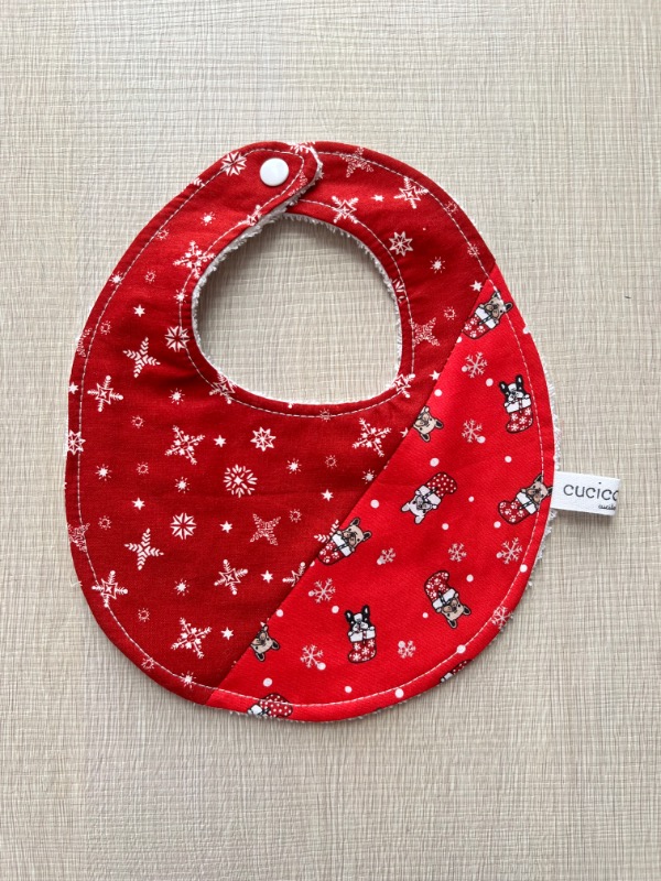 Bavaglino Natalizio Bulldog Francesi e stelline