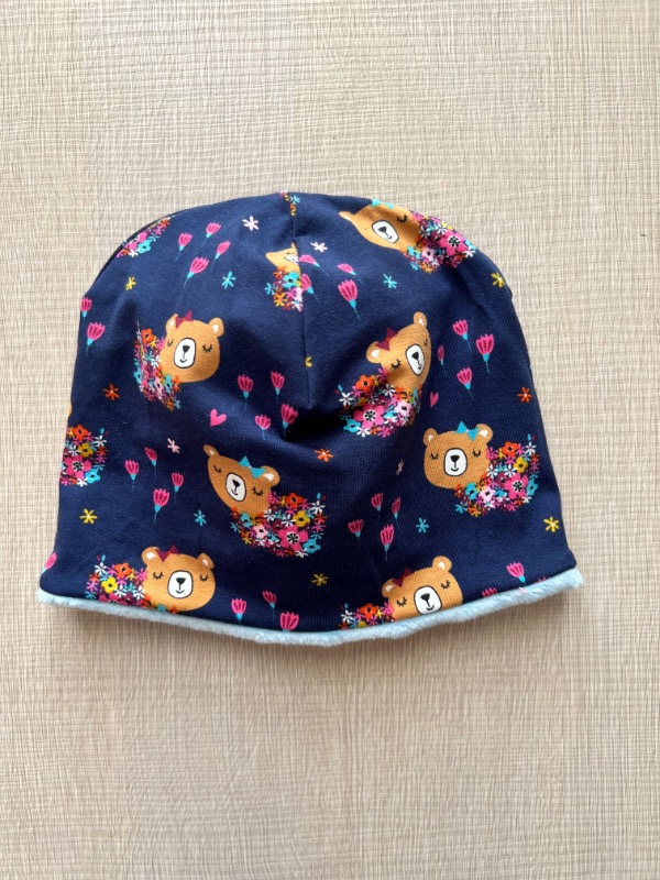 Berrettino pile azzurro Orsette tra i fiori 3-6 anni - immagine 2