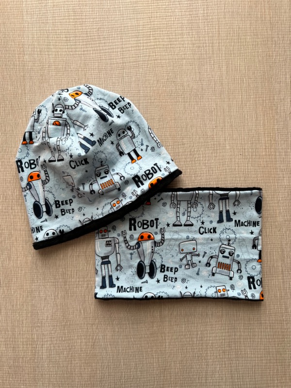 Berrettino e Scaldacollo pile Robot 3-6 anni