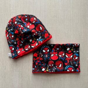 Berrettino e Scaldacollo pile Spiderman 3-6 anni