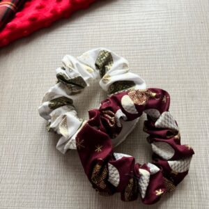 Bis di Scrunchies Palline Bordeaux e Bianche