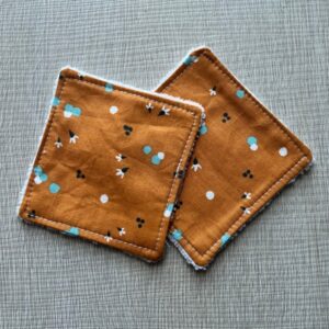 Coppia Salviette Struccanti Lavabili in bamboo Lucine fondo ocra