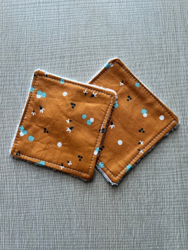 Coppia Salviette Struccanti Lavabili in bamboo Lucine fondo ocra