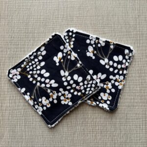 Coppia Salviette Struccanti Lavabili in bamboo Fiori di Cotone