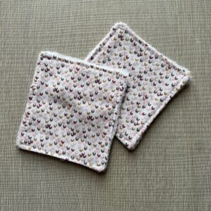 Coppia Salviette Struccanti Lavabili in bamboo Archetti Rosa