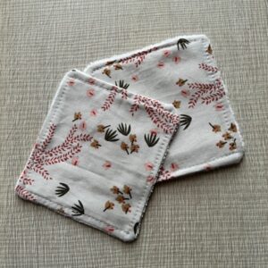 Coppia Salviette Struccanti Lavabili in bamboo Coralli