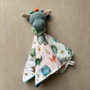 Doudou Draghetto per Neonato Personalizzato in Cotone – Compagno per la Nanna Fatto a Mano